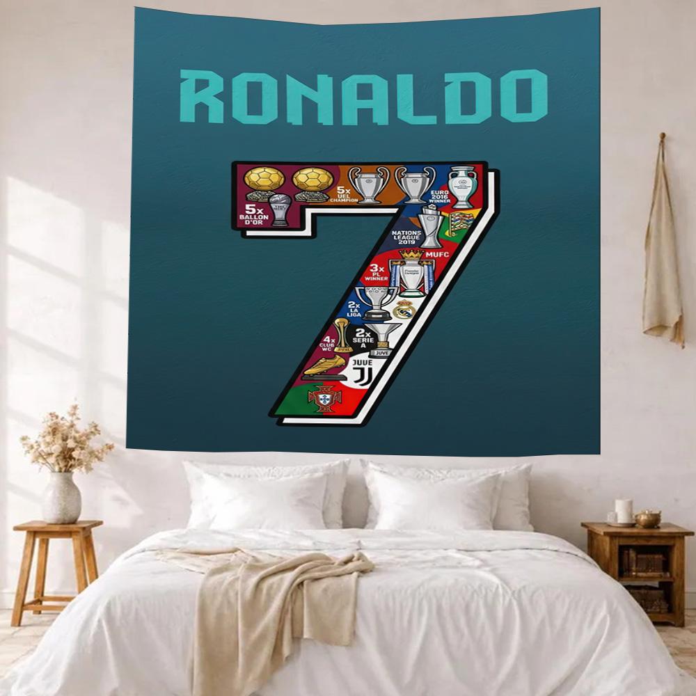 Cristiano Ronaldo Vægdekoration Vægtæppe Kunst Til Kæledyrs Mindesmærke Fødselsdag Bryllupsfest Baggrund Familiegave