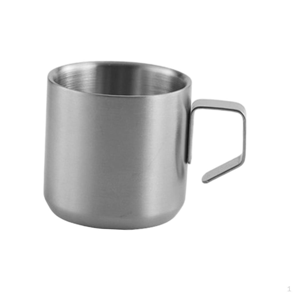 Coffee Mug Double Walled Stainless Steel Juice Milk AntiSlip Handle Portable Durable Versatile