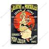 DORA Tin Sign Absinthe Metal Tin Sign Beer Brand Metal Signs Wall Plate Vintage Metal Plaque Man Cave Home Plate Wall Industrial Decor
