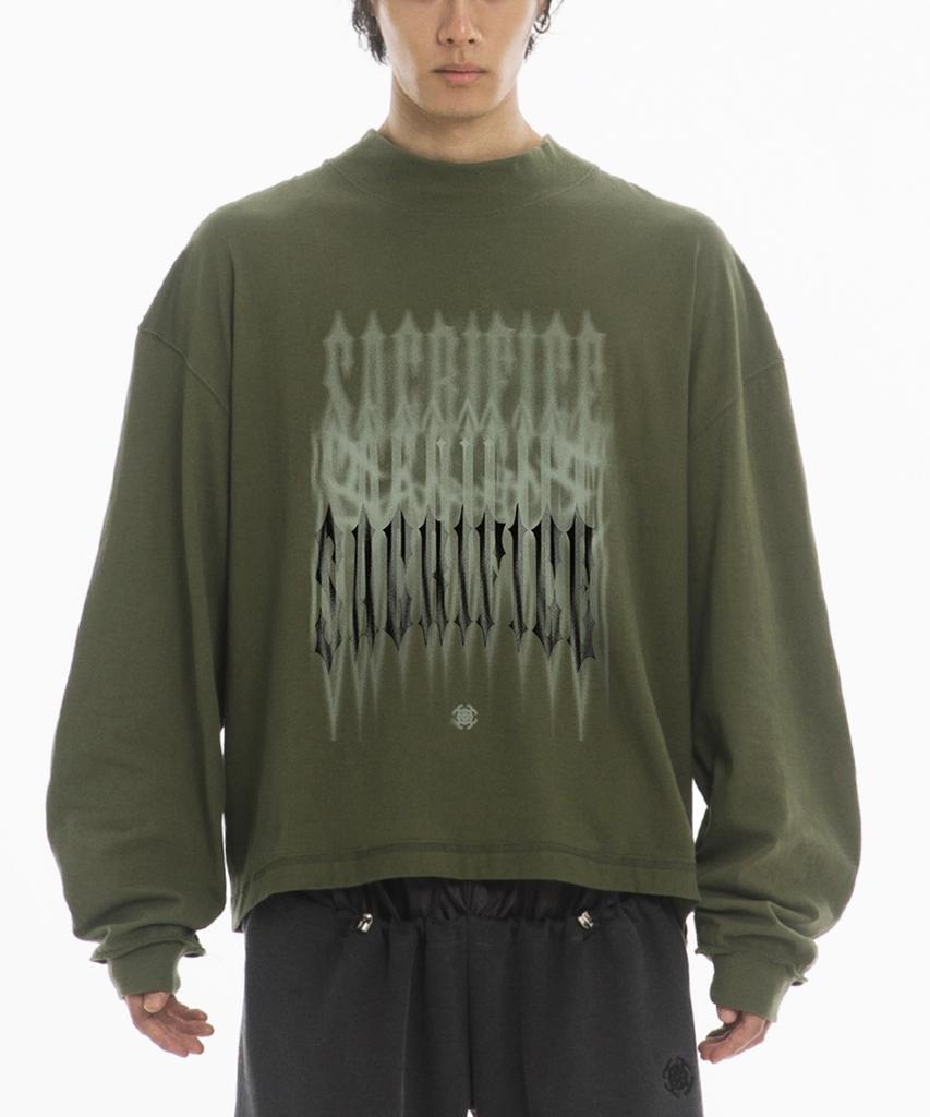 Paensyo Chaos Lettering Mockneck Long Sleeve - Khaki