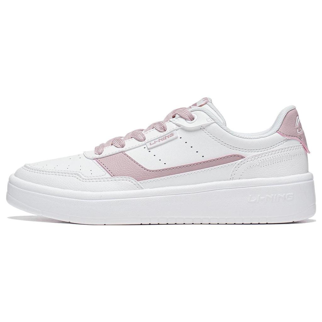 New LiNing Relaxing Anti Slip Wear Resistant Low Top Skateboard Shoes Women's White Pink AGCT402-3