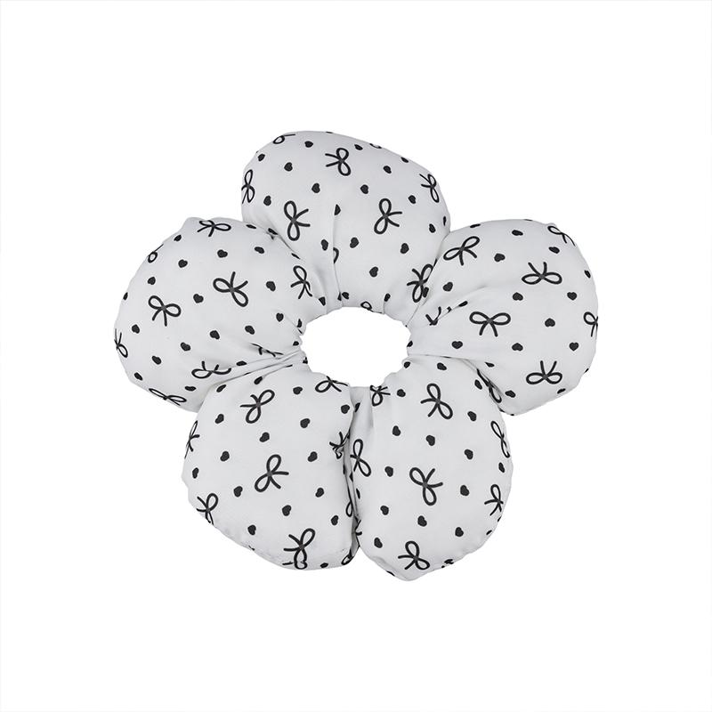 1PC Little Flower Hair Band Party Red Black Filled Cotton New Love Bow Plaid Intestine Ring Hair Accessories Hair Rings Girls