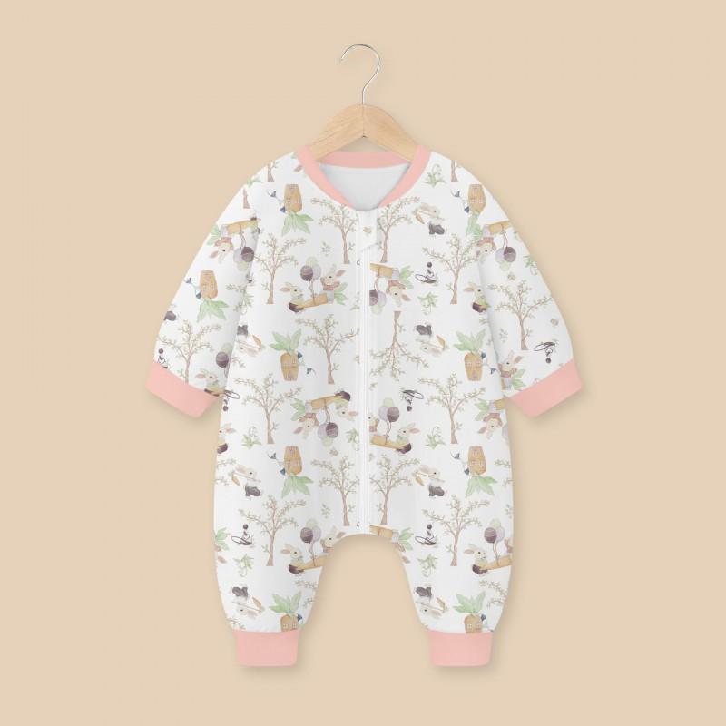 Cotton Warm Footed Sleepsuit Toddlers Winter 5-10C Anti-Kick Sleeping Bag With Belly Cover 20-50lbs