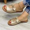 Womens Summer Flat Sandals With Bow Hollow Out For Casual Daily Wear