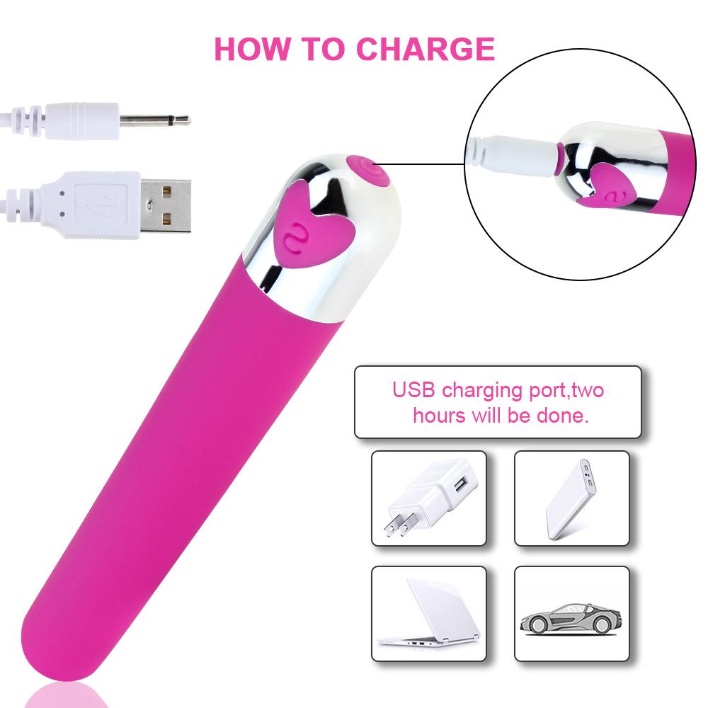 Sex Bullet Vibrator Clitoris and G-Spot Nipple Stimulator Vibrate Massager Vibe Orgasm Vagina Dildo for Travel USB Rechargeable