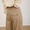 Women's High Waist Wide Leg Pants Loose Fit Mom Trousers Casual Japanese Korean Style Spring Solid Color Slight Stretch Washed Cropped Daily Culottes