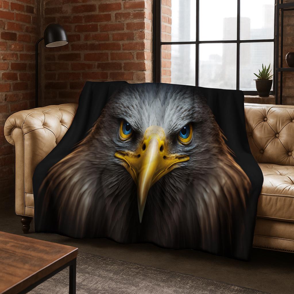 United States National Bird Eagle Flannel Blanket Soft Warm Blanket for Bedroom Room Living Room Bed Travel Camping Picnic Gift