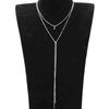 C143 Fashion Simple Bead Chain Necklace Vintage Collarbone Necklace Double Layer Long Choker