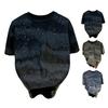 Men Stylish Shabby T-Shirt Loose Fit Casual Tee Sparkling Summer Tee Shirt for Party Holiday Street Wear