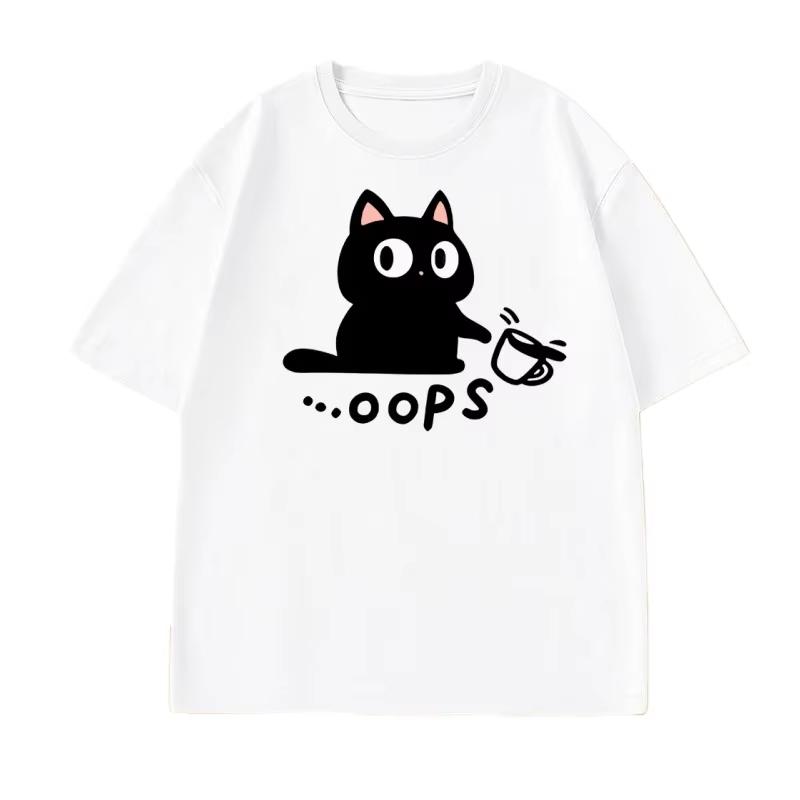

Funny Autumn Meow Black Cat Print Women T Shirts Casual O-neck Tshirts Short Sleeve T-shirts Female Tees Men Clothing Popular 4XL