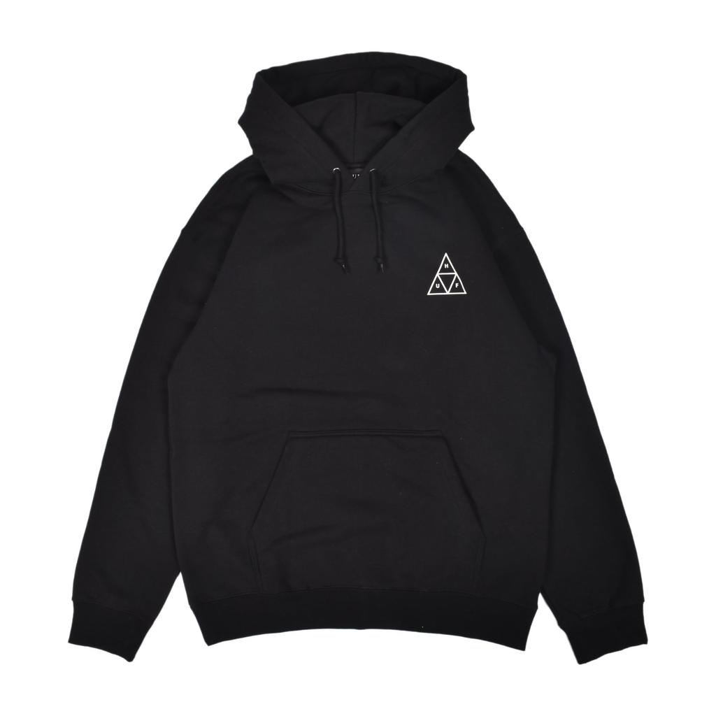 HUF SET TRIPLE TRIANGLE PULLOVER HOODIE PF00572 XL Black Men's Hoodie, (2L), 01. [Used]