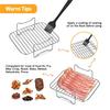 ABWR-2PCS Air Fryer Rack, Air Fryer Double Layer Rack, Multi-Purpose Air Fryer Parts Grilling Rack With 5 Skewers