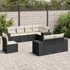 VidaXL Garden Lounge Set with Cushions 8 Pcs, Patio Sofas, Patio Furniture Set, Outdoor Furniture, Black 3222835