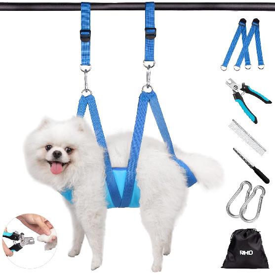 RHD Dog Grooming Hammock Harness for Small Dog and Cats, Dog Grooming Sling, Pet Grooming Hammock, Pet Grooming Supplies Kit with Nail Clippers, Nail