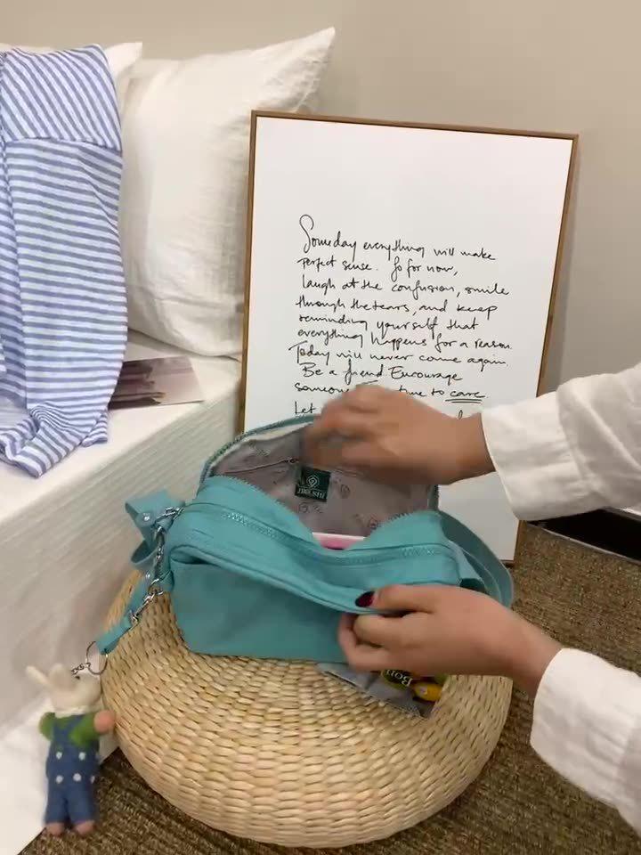 Jielangshi 2025 Корейский Дизайн Большая Вместимость Нейлоновая Сумка на Плечо/Через Плечо Green Valley