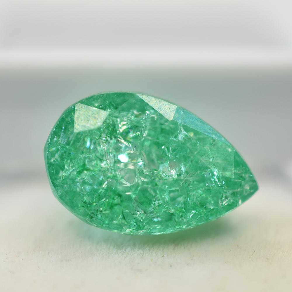 Natural Green Emerald Loose Gemstone 15x9mm Pear Shape Colombian for Jewelry Making and Crafts