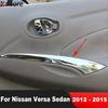 For Nissan Versa Sedan 2012 2013 2014 2015 Chrome Car Ide Inner Door Armrest Handle Cover Trims Interior Molding Accessories