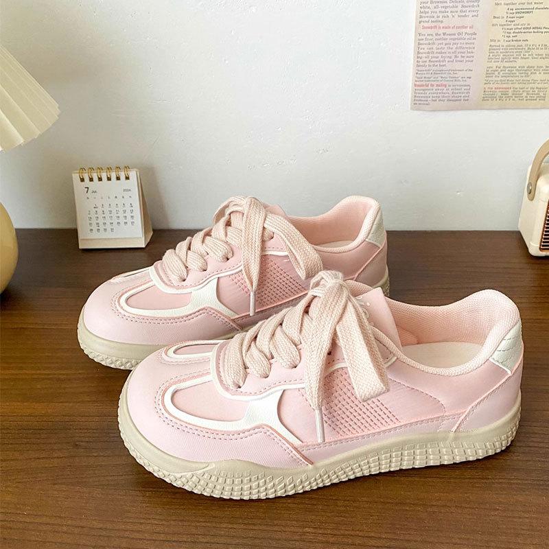 Pink Casual Sports Shoes Forrest Gump Little White Shoes Women's Spring 2025 New Niche Design German Training Board Shoes Women