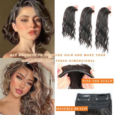 Synthetic Invisable Seamless Hair Pads Clip In One Piece 2 Clips Increase Hair Volume Hair Extensions Top Side Cover Hairpiece