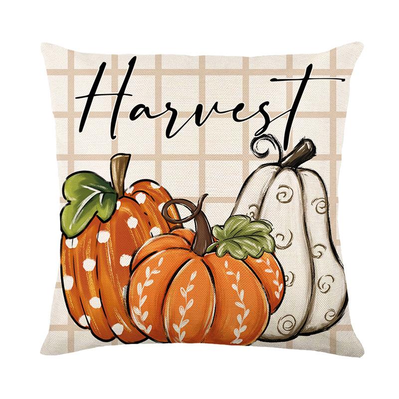 New Autumn Pumpkin Pillow Cover Polyester Printed Home Sofa Cushion Cover Bedroom Cushion Cover