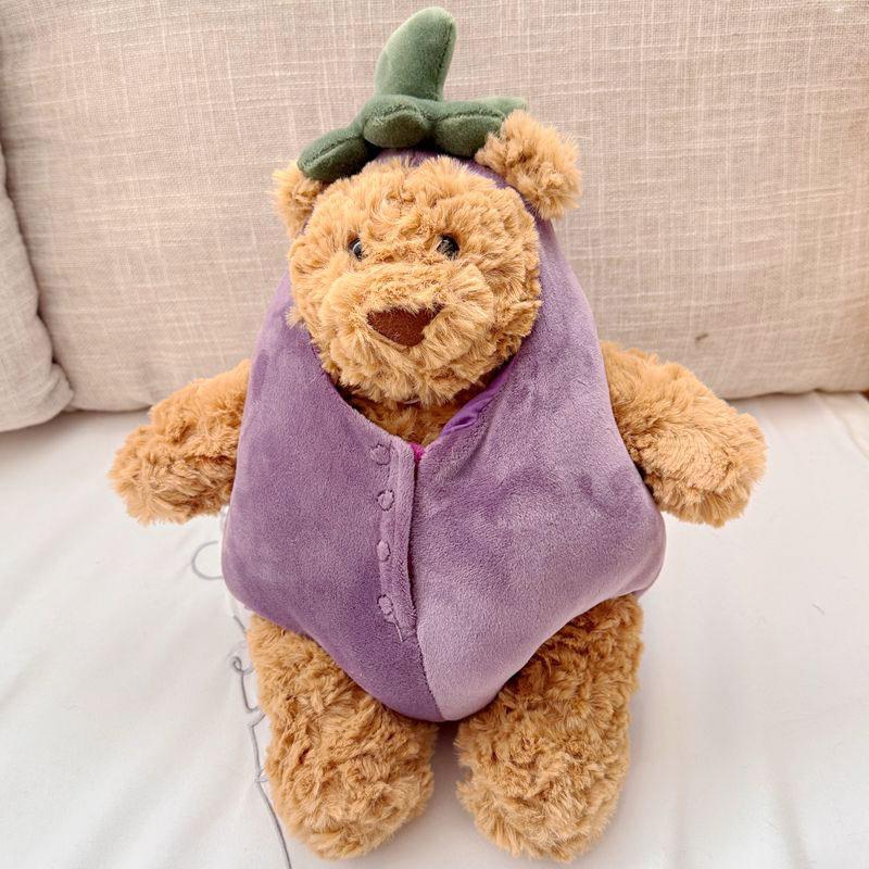 Barcelo miś bakłażan lalka lalka pluszowy bakłażan miś zabawka lalka uroczy prezent świąteczny wesele posypka