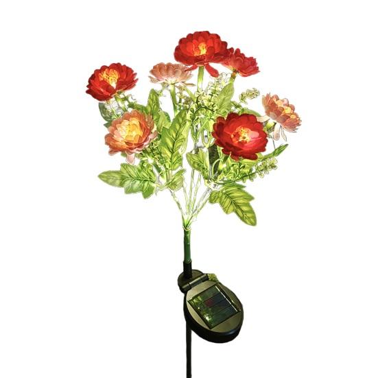 Sztuczny Lotos Śnieżny Lampa Solarna z Palikiem Odporna na Warunki Atmosferyczne Zewnętrzny Ogród Podwórko Ścieżka Patio Podwórko Trawnik