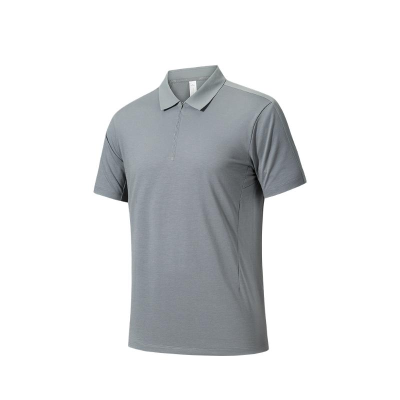 

Anta Champion All-Weather Series Comfortable Casual Simple Solid Color Pullover Short Sleeve Polo Shirt Men Polo Shirts Monet-Gray 152520131-2 L