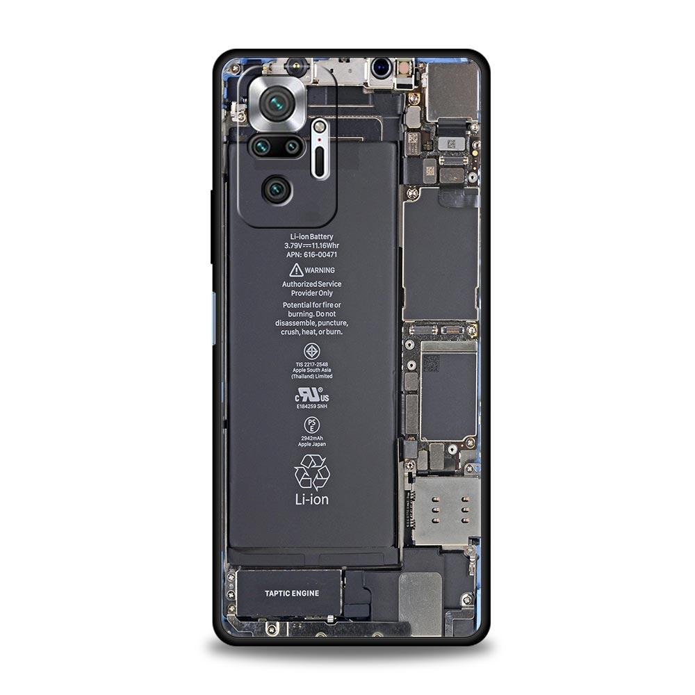 Main Circuit Board Pattern Phone Case Cover for Redmi 14C 10C Note 15 14 13 12 10 11 K40 Pro Plus 5G Soft TPU Shockproof Fundas