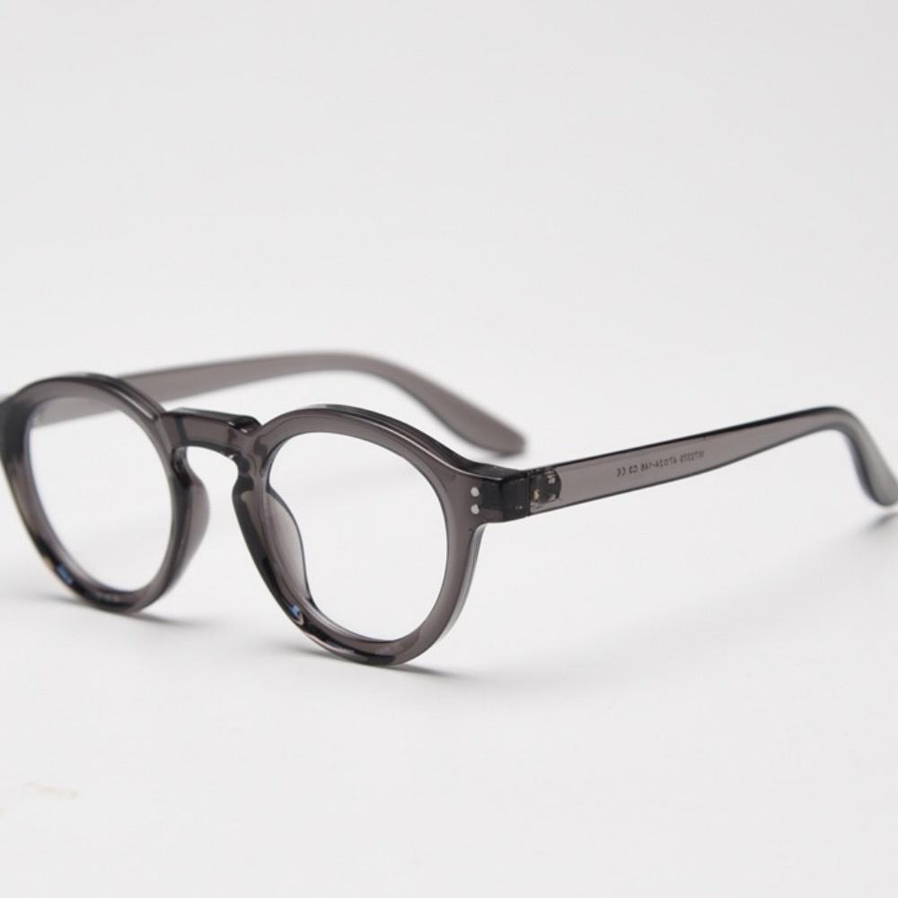 Blue light blocking glasses retro style blue grey round eyeglasses frame for women trending accessories student unisex gifts