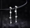 CIAXY Silver Color Star Studs Earrings for Women Super Fairy Tassel Ear Chain 2022 Simple Delicate  Jewelry