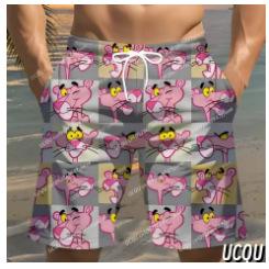 Pantaloncini Estivi da Uomo, Costume da Bagno a Quadri Rosa Leopardo, Pantaloncini da Spiaggia Hawaiani, Abbigliamento da Uomo
