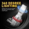 2X H11 H8 LED Fog Light Canbus 9005 HB3 9006 HB4 LED Fog Lights No Error H10 Lamps Bulb 12V 55W CSP Chip 6500K White Yellow 360