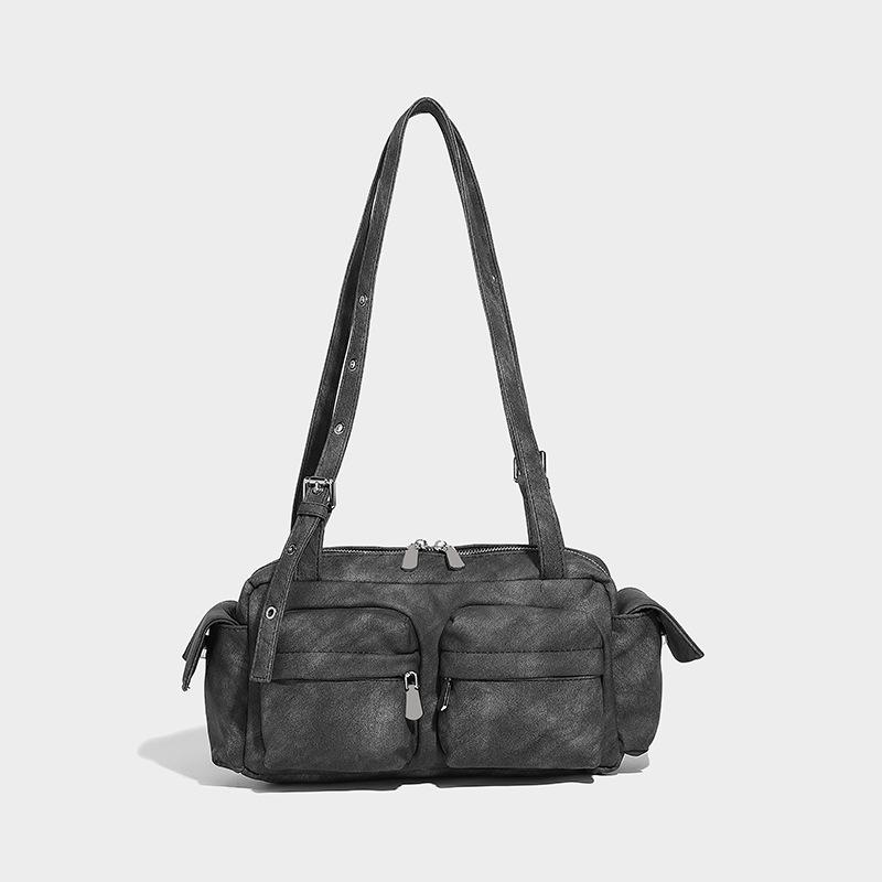 

ins Индивидуальность Универсальный Нишевый Карманный Дизайн Портативный Почтальон Осенне-Зимняя Большая Вместимость Сумка Через Плечо Подмышкой чёрный