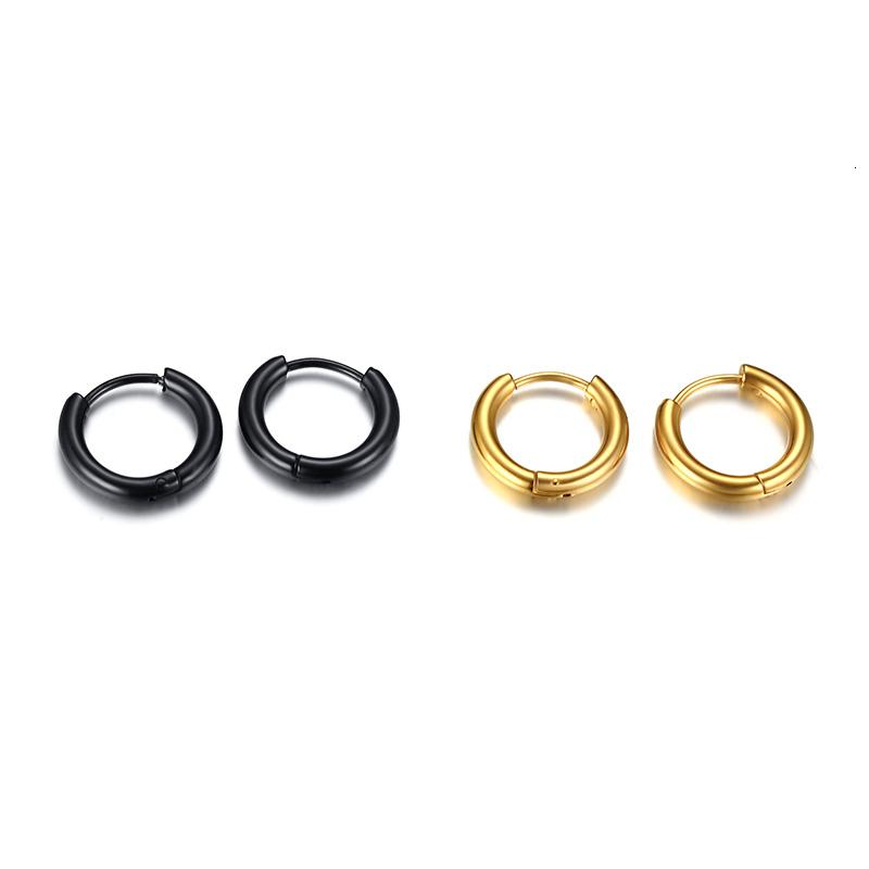 Vnox Simple Classic Hoop Earrings for Women Men Glossy Stainless Steel Small Huggie Earrings Unisex Casual Jewelry