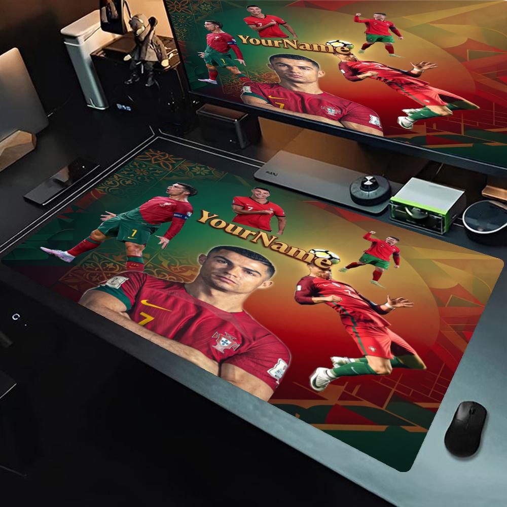 Cristiano Ronaldo Customize Your Name Mouse Pad Keyboard Pad Office Mouse Mats Nonslip Rubber Base Computer Decor Item Office Use
