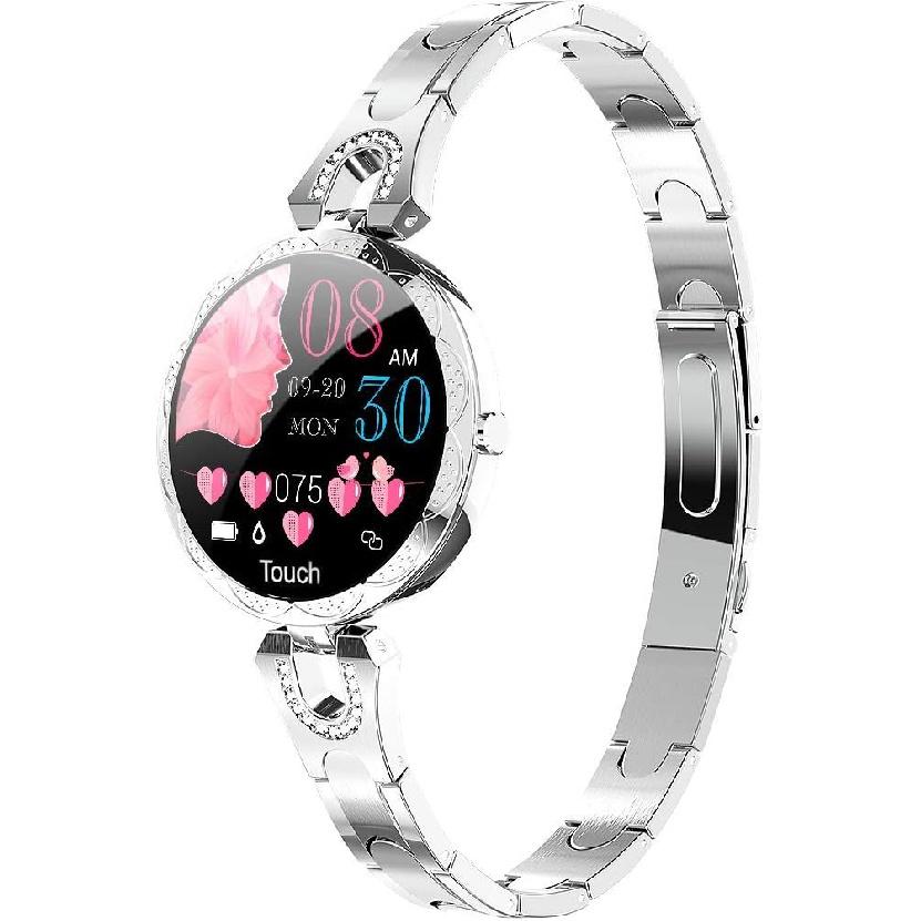 Smartwatch für Frauen Kompatibel für Android/iOS-Telefone. Gesundheits- und Fitness-Tracker mit Herzfrequenz, Blutdruck, Bluetooth-Fernfotografie, für Frauen
