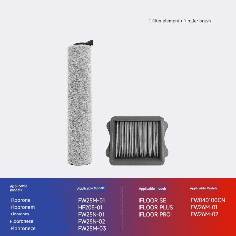 

Compatible with Tineco Floor Cleaning Machine Roller Brush 1.0/2.0 Accessories Pro/3.0/Artist/Stretch Main Brush Consumables [Fuwan 1.0] Rolling Brush*1+Filter Element*1