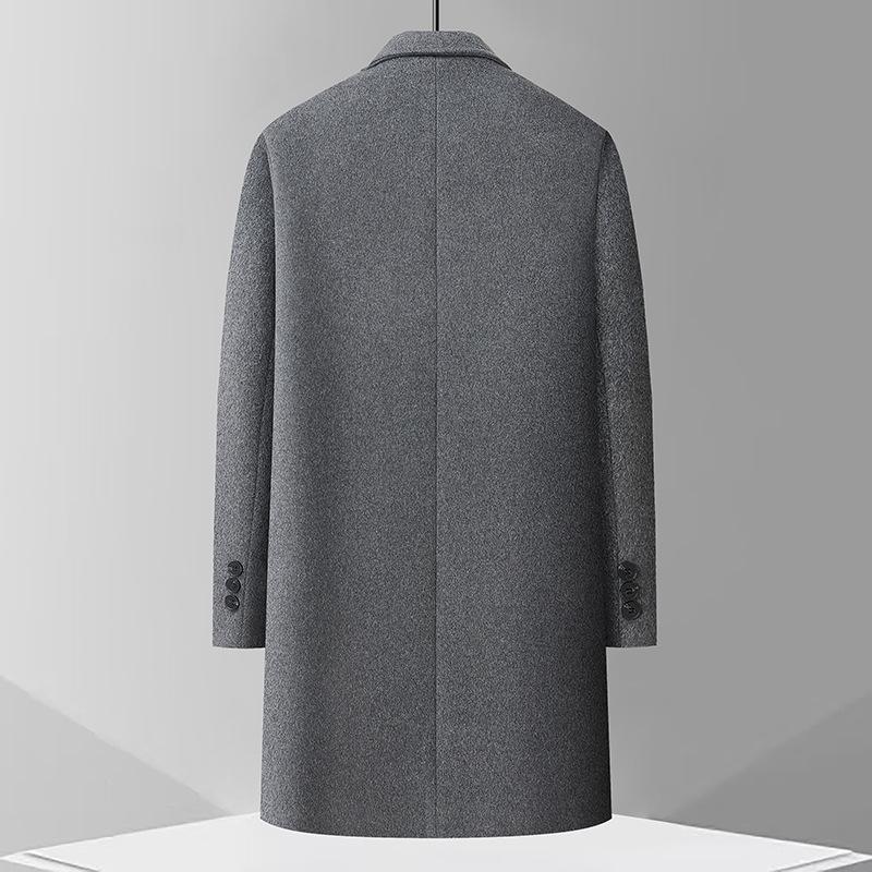 Men's Thickened Wool Trench Coat - Mid-Length, Autumn/Winter Business Style