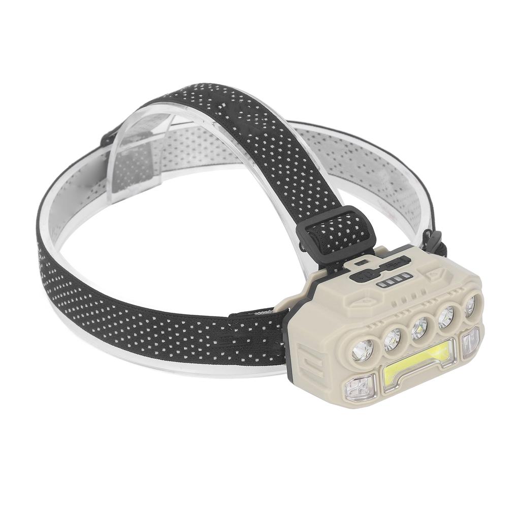 LED COB Headlamp Outdoor Camping Headlamps with Adjustable Headband Lightweight Headlight Battery In