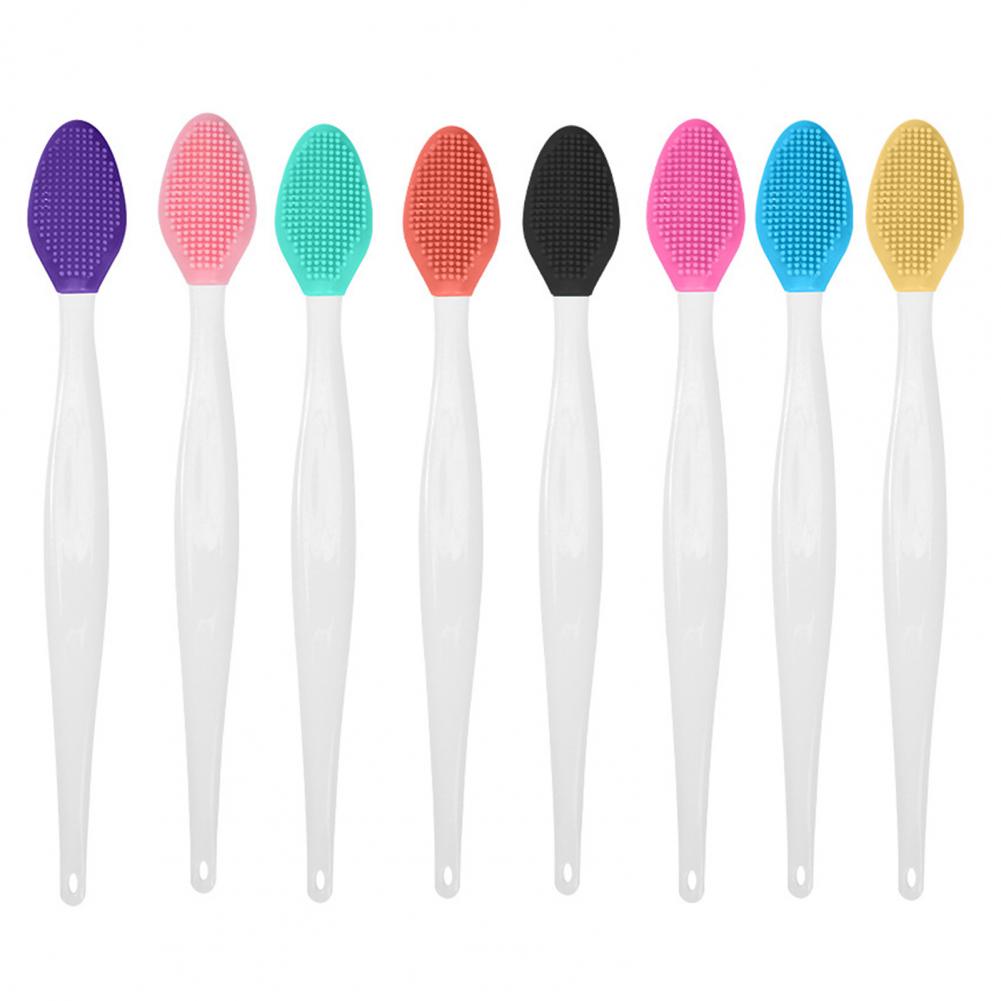 8Pcs Silicone Lip Scrub Brush Double Sided Exfoliator Cleaning Brush Lightening Dark Lips Exfoliator Tool for Dry Chapped Lips