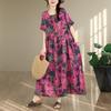 DIMANAF New 2026 Sundress Women Plus Size Summer Casual Print Long Dress Oversize Cotton Loose Maxi Floral Beach Holiday