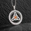 New Witchcraft Stainless Steel Witch Knot Pendant Necklace Men and Women Silver Jewelry