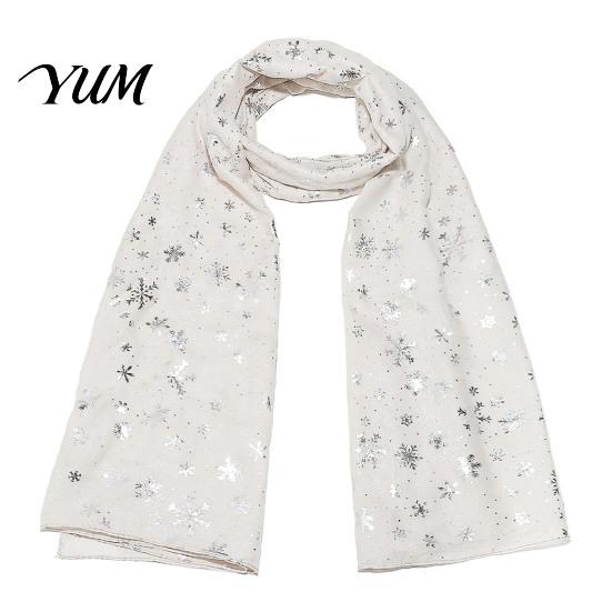 Feiertags-Accessoire Glitzernd Funkelnd Folien-Schneeflocken-Print Schal für Damen, Weihnachten Warm Hals-Thema Schal Wickel, Herbst Winter Leicht