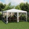 Vidaxl Party Tent With 8 Mesh Walls, White, 4X4 M, Hdpe