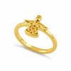 925 Sterling Silver Gold Vermeil Angel Silhouette Minimalist Women Ring