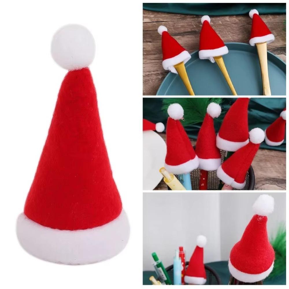 12 ks dárkových vánočních čepic Santa Claus čepice lízátko čepice láhev vína nová mini vánoční čepice párty