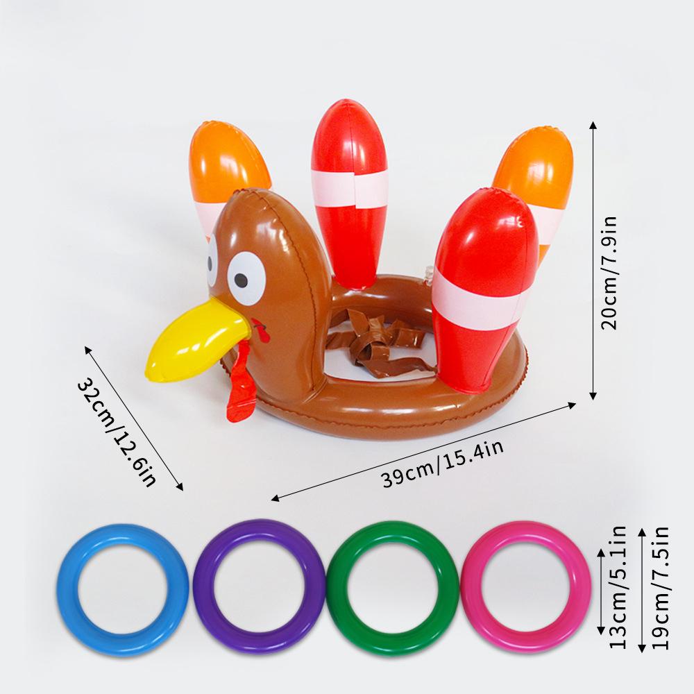 

New Christmas Turkey Head Throwing Circle Inflatable Toy Family Party Interactive Games Thanksgiving Throwing Circle Toy Props