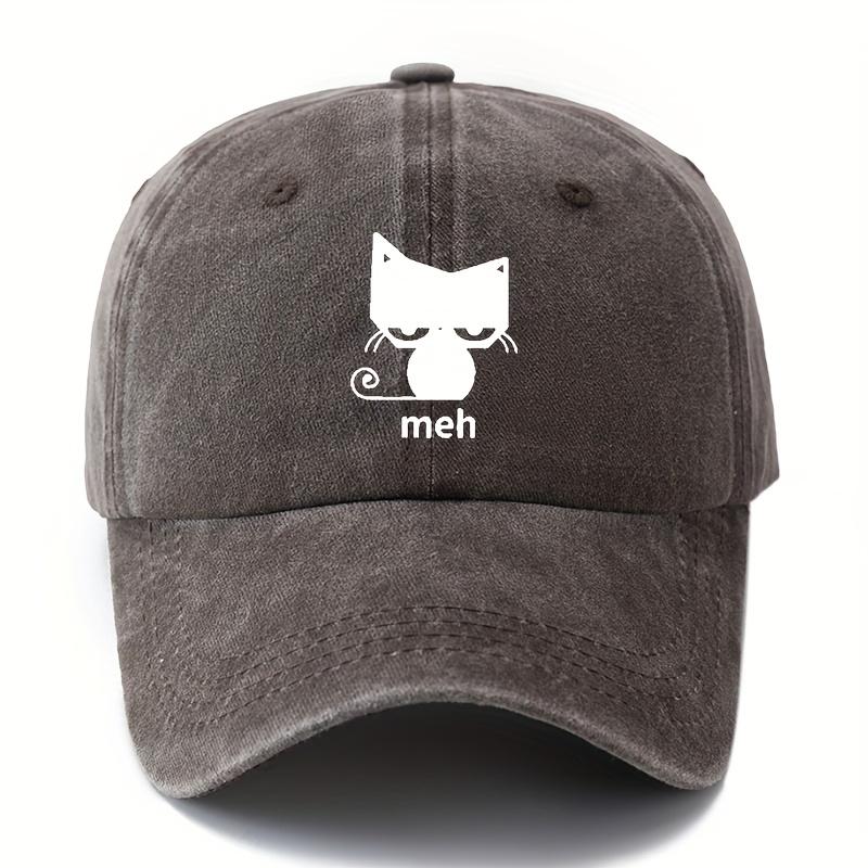 Printed Cartoon Cat Baseball Cap for Men and Women, Fashionable Outdoor Sun Protection, Lightweight Sun Hat, Truck Driver Hat