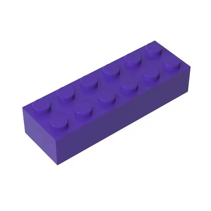 

10pcs DIY bloques de construcción figuras gruesas ladrillos 2x6 puntos tamaño creativo educativo Compatible con 2456 juguetes de 10pcs фіолетовий