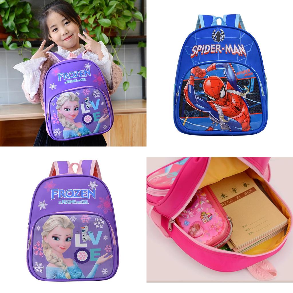 Stylish And Waterproof Kids Backpack For Boys And Girls With Frozen Spiderman Iron Man Design